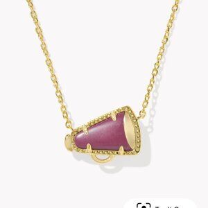- Kendra Scott maroon magnesite cheer Gold and Purple Pendant Necklace